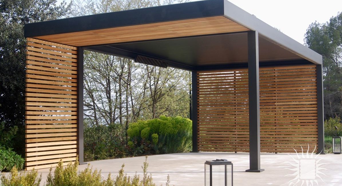 Pergola aluminium et bois luxe Montpellier